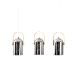 Hot Näve Pendelleuchte Vidrio Silber 141 cm x 11,5 cm 64 cm 3er-Set