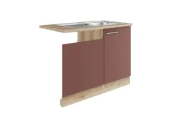 Sale Bari407 Küchen-Spülenunterschrank Rostrot Kücheninseln|Ersatzteile Küchenarmatur