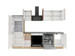 Hot Optifit Bari407/Livorno290 Küchenzeile 270 cm Rostrot / Wildeiche Nachbildung