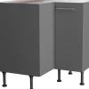 Best Küchen-Eck-Unterschrank Mats825 90/90 cm x 57 cm x 58,4 cm Basaltgrau Küchenschränke