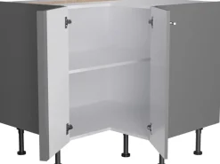 Best Küchen-Eck-Unterschrank Mats825 90/90 cm x 57 cm x 58,4 cm Basaltgrau Küchenschränke