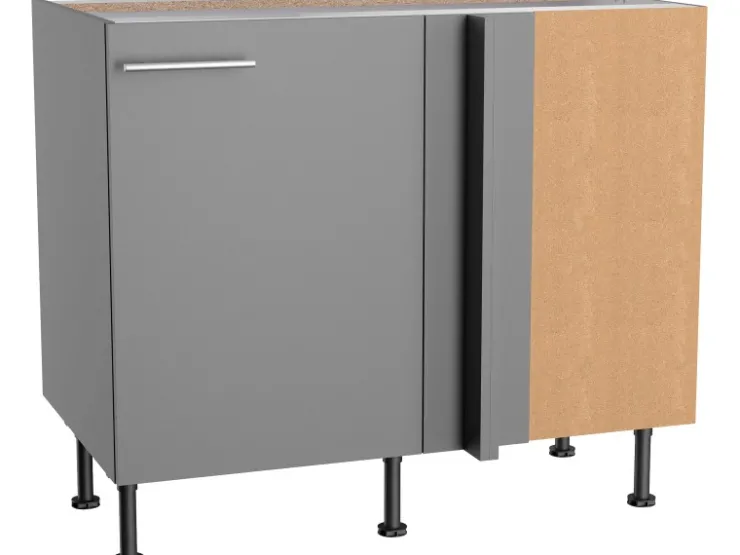 Best Optifit Küchen-Eck-Unterschrank Ingvar420 90/90cmx 57cmx 58,4cm Anthrazit Matt