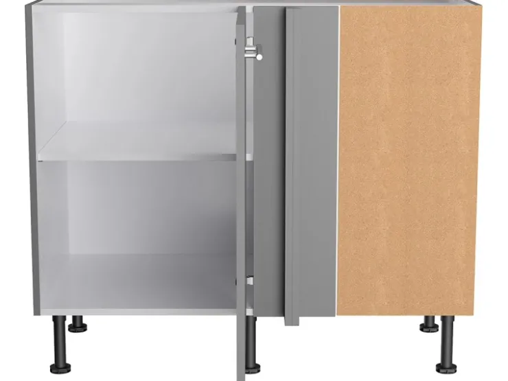 Best Optifit Küchen-Eck-Unterschrank Ingvar420 90/90cmx 57cmx 58,4cm Anthrazit Matt