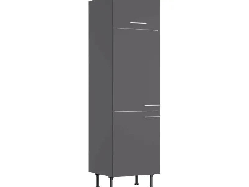 Best Küchen-Hochschrank für Kühlschrank Ingvar420 60 cm Anthrazit Matt Kühlschränke