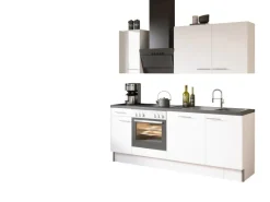 Best Küchenzeile Optikoncept Rurik 270 cm Weiß Kühlschränke|Winkelküchen
