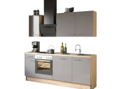 Sale Optifit Küchenzeile Optikoncept Jonte ohne E-Geräte 210 cm Anthrazit-Wildeiche