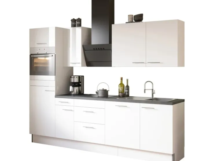 Optifit Besteckkästen|Kochfelder<Küchenzeile Optikoncept Rurik 270 cm Weiß