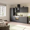Best Optifit Küchenzeile Optikoncept Linus ohne E-Geräte 270 cm Anthrazit-Wildeiche