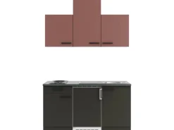 Sale Optifit Nizza407/Madrid420 Miniküche 150 cm Rostrot / Anthrazit