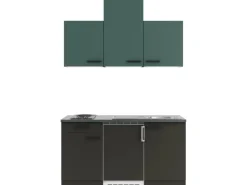 Sale Optifit Verona405/Madrid420 Miniküche 150 cm Steingrün / Anthrazit