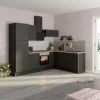 Winkelküche Optikoncept Ingvar 270 cm Anthrazit Kochfelder|Kühlschränke