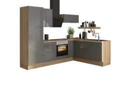 Optifit Winkelküche Optikoncept Jonte ohne E-Geräte 270 cm Anthrazit-Wildeiche