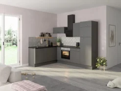 Discount Winkelküche Optikoncept Mats ohne E-Geräte 270 cm Basaltgrau Winkelküchen|Einbauküchen