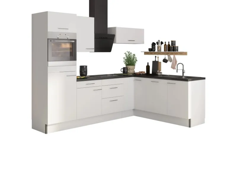 Sale Winkelküche Optikoncept Bengt 270 cm Weiß Winkelküchen|Kühlschränke