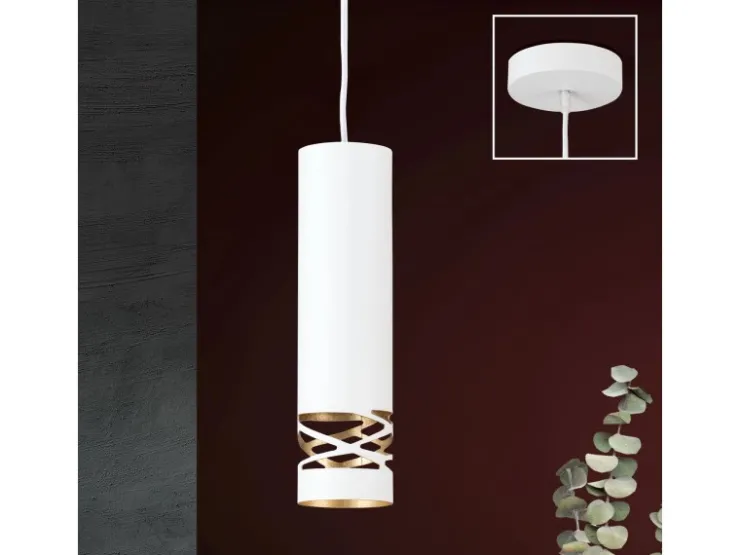 Outlet Orion Leuchten Hängeleuchte Trance 80 cm x 30 cm 1 x GU10 Weiß Gold