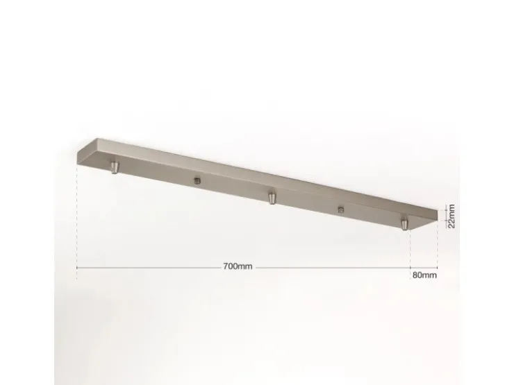 Clearance Orion Lightstyle Deckenbaldachin 3 Auslässe 70 cm x 8 cm Silber