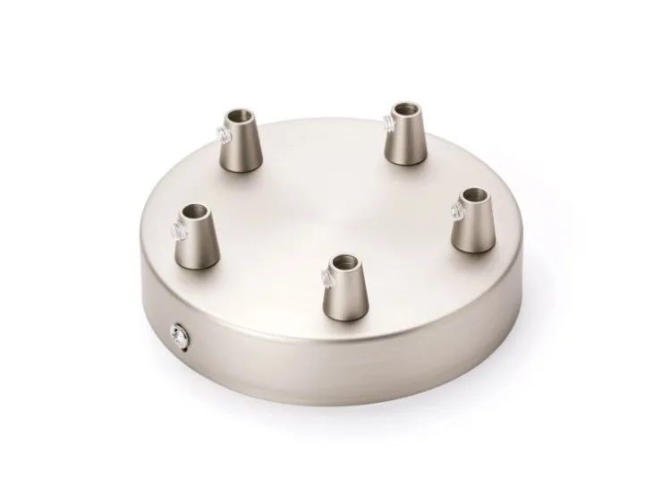 New Orion Lightstyle Deckenbaldachin 5 Auslässe Ø 120 mm Silber