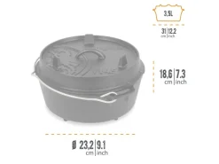 Sale Dutch Oven FT4.5 Schwarz mit Standfüßen 3,5 l Töpfe