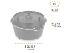 Clearance Petromax Dutch Oven FT9 Schwarz mit Standfüßen 7,5 l Ø 23,9 cm