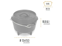 Petromax Pfannen<Dutch Oven FT1 Schwarz mit Standfüßen ca. 1,1 l