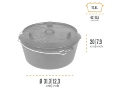 Petromax Töpfe<Dutch Oven FT12-T Schwarz mit planem Boden ca. 11,4 l
