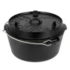Petromax Pfannen|Töpfe<Dutch Oven Set FT9-T-Scrub Schwarz mit planem Boden 7,5 l Ø 23,9 cm