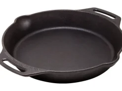 Outlet Feuerpfanne FP30H-T Schwarz mit 2 Henkeln Gusseisen Ø 30 cm Herde