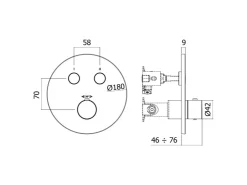 Discount pianura Thermostat Unterputz für 2 Verbraucher Stella Smart Push in Schwarz Matt