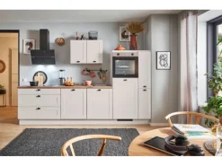 Best Küchenzeile 280cm Kaschmirgrau Matt Anschlag R 1 Geräte-. 1 Seitenschrank Kühlschränke