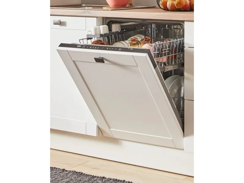 Best Küchenzeile 270 cm Weiß matt Anschlag links 1 Geräteschrank Kühlschränke