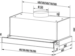 PKM Einbau-Dunstabzugshaube FS1-60BSPY ausziehbar Edelstahl EEK: B Unterbauhauben|Dunstabzugshauben-Filter