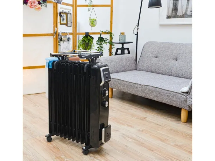 Sale PowOn Ölradiator 1000-2500 Watt 11 Rippen mit Wäschetrockner & Luftbefeuchter