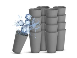 Clearance ProHome Becher Kunststoff Grau 0,4 Liter 16er Pack