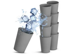 Hot Becher Kunststoff Grau 0,2 Liter 8er Pack Geschirr