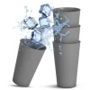 Discount ProHome Becher Kunststoff Grau 0,4 Liter 4er Pack