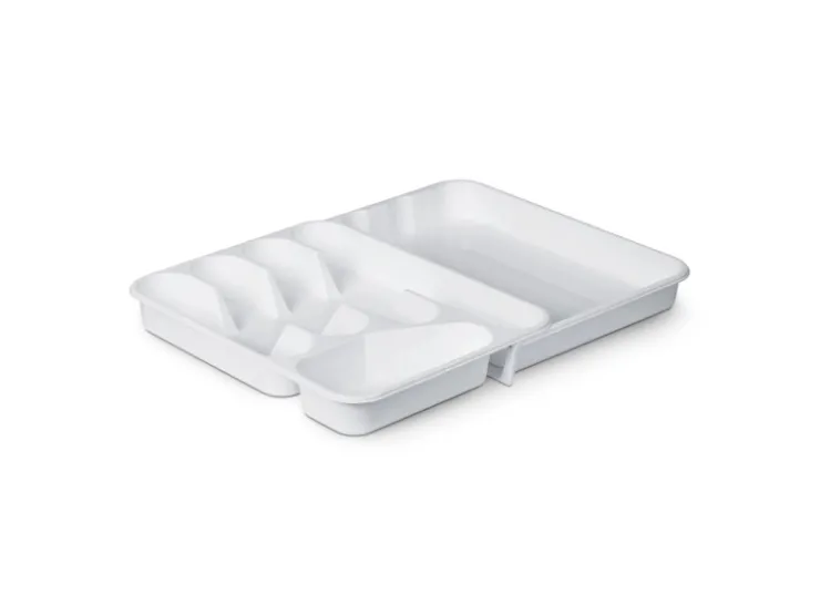Discount ProHome Besteckkasten 33,5 x 26 x 4,5 cm Weiß Ausziehbar