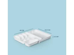 Discount ProHome Besteckkasten 33,5 x 26 x 4,5 cm Weiß Ausziehbar