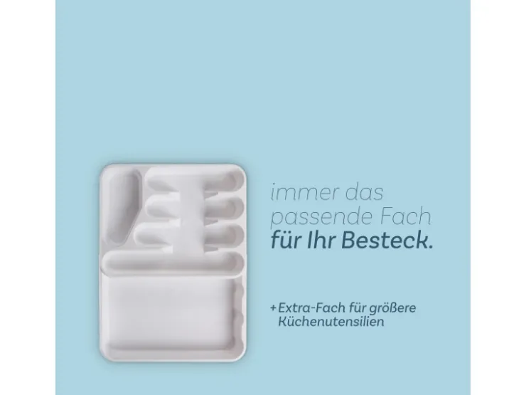 Discount ProHome Besteckkasten 33,5 x 26 x 4,5 cm Weiß Ausziehbar