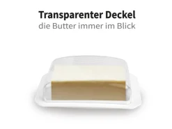 ProHome Vorratsbehälter<Butterdose Mit Transparentem Deckel Weiß