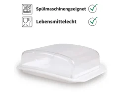 ProHome Vorratsbehälter<Butterdose Mit Transparentem Deckel Weiß