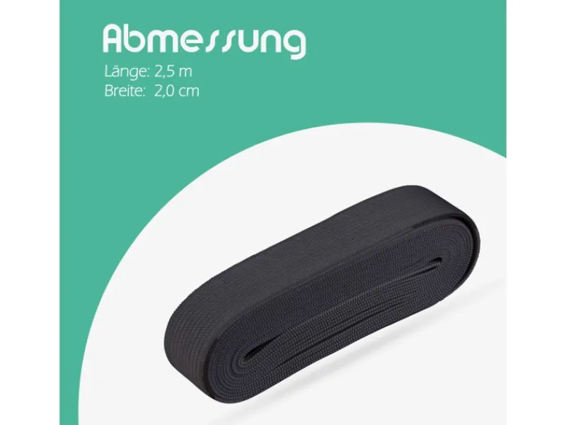 Gummiband 2,5 m x 2,0 cm Schwarz Küchenhelfer