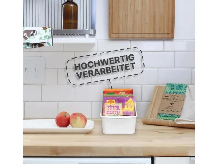 ProHome Küchen-Ordnungssysteme|Küchenhelfer<Küchenorganizer Gewürze & Tüten Weiß 1er Pack