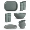 Clearance Kunststoff Geschirr Set BPA Frei Grün 18 Teilig 4 Personen Geschirr