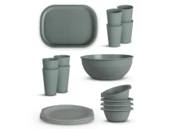 Clearance Kunststoff Geschirr Set BPA Frei Grün 18 Teilig 4 Personen Geschirr