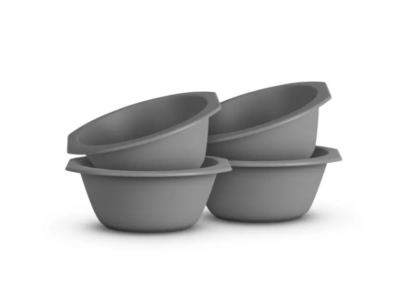 Kunststoff Schüssel BPA Frei 1,55 x 6 cm Grau 4er Pack Geschirr