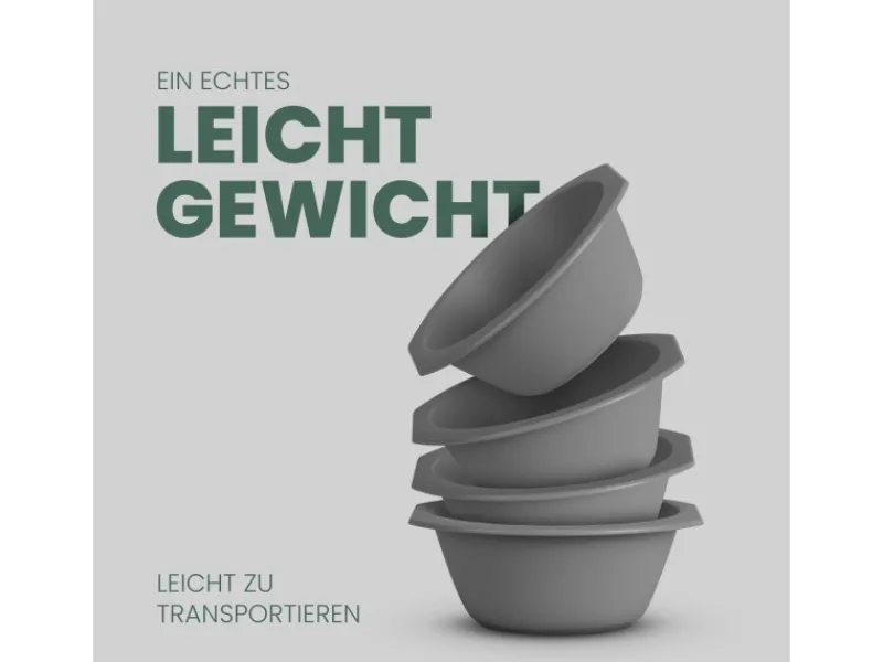 Kunststoff Schüssel BPA Frei 1,55 x 6 cm Grau 4er Pack Geschirr