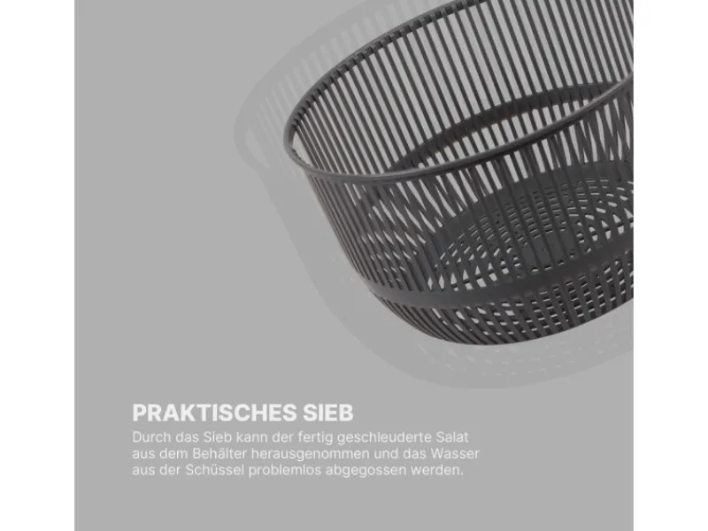 Hot Salatschleuder 2,7 Liter Ø20 cm Grau Pfannen