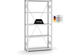 Sale Antibakterielles Fachbodenregal Stecksystem T-Profil HxBxT 200 x 100 x 30 cm 5 Ebenen Traglast 150 kg Antibakterielle Beschichtung Weiß Küchenregale