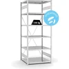 Hot PROREGAL Antibakterielles Fachbodenregal Stecksystem T-Profil HxBxT 250 x 100 x 80 cm 6 Ebenen Traglast 130 kg Antibakterielle Beschichtung Weiß