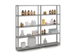 PROREGAL Küchenregale<Edelstahlregal Schraubsystem HxBxT 250 x 100 x 80 cm 6 Ebenen Fachlast 200 kg Edelstahl Fachbodenregal